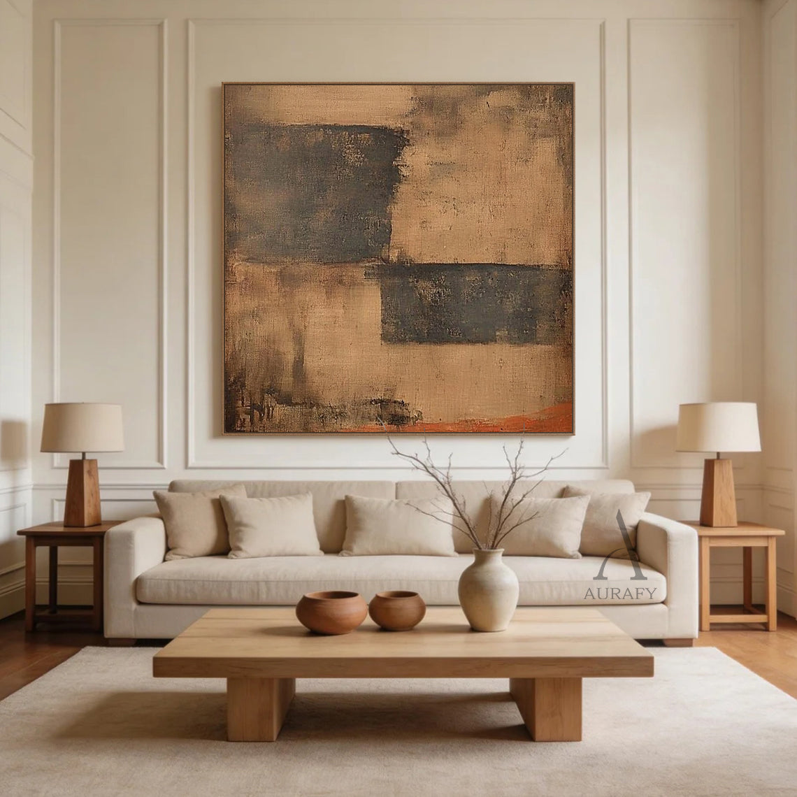 General Abstract Brown Black Modern Home Wall Decor Art AURA265