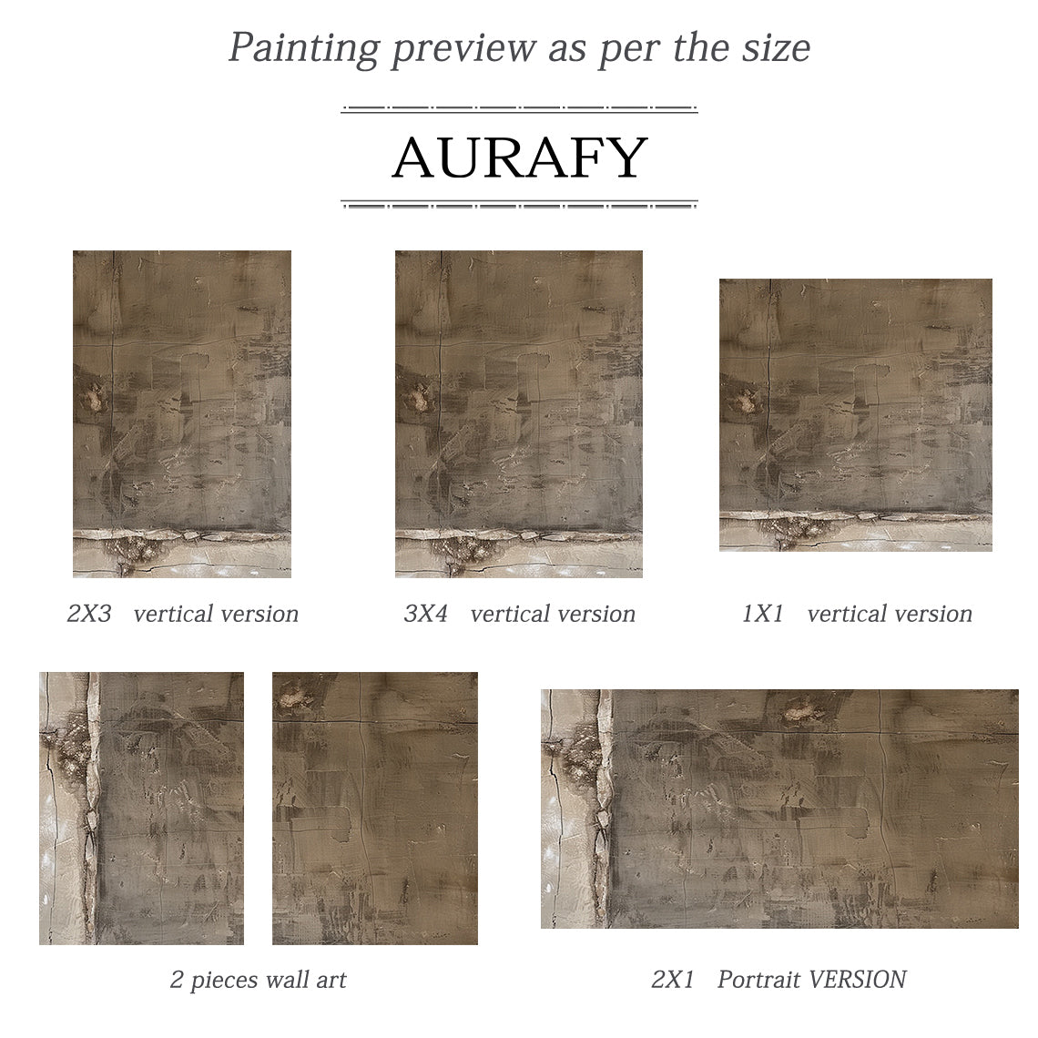 Wabi Sabi Brown Abstract Textured Wall Art Living Room Decor AURA209