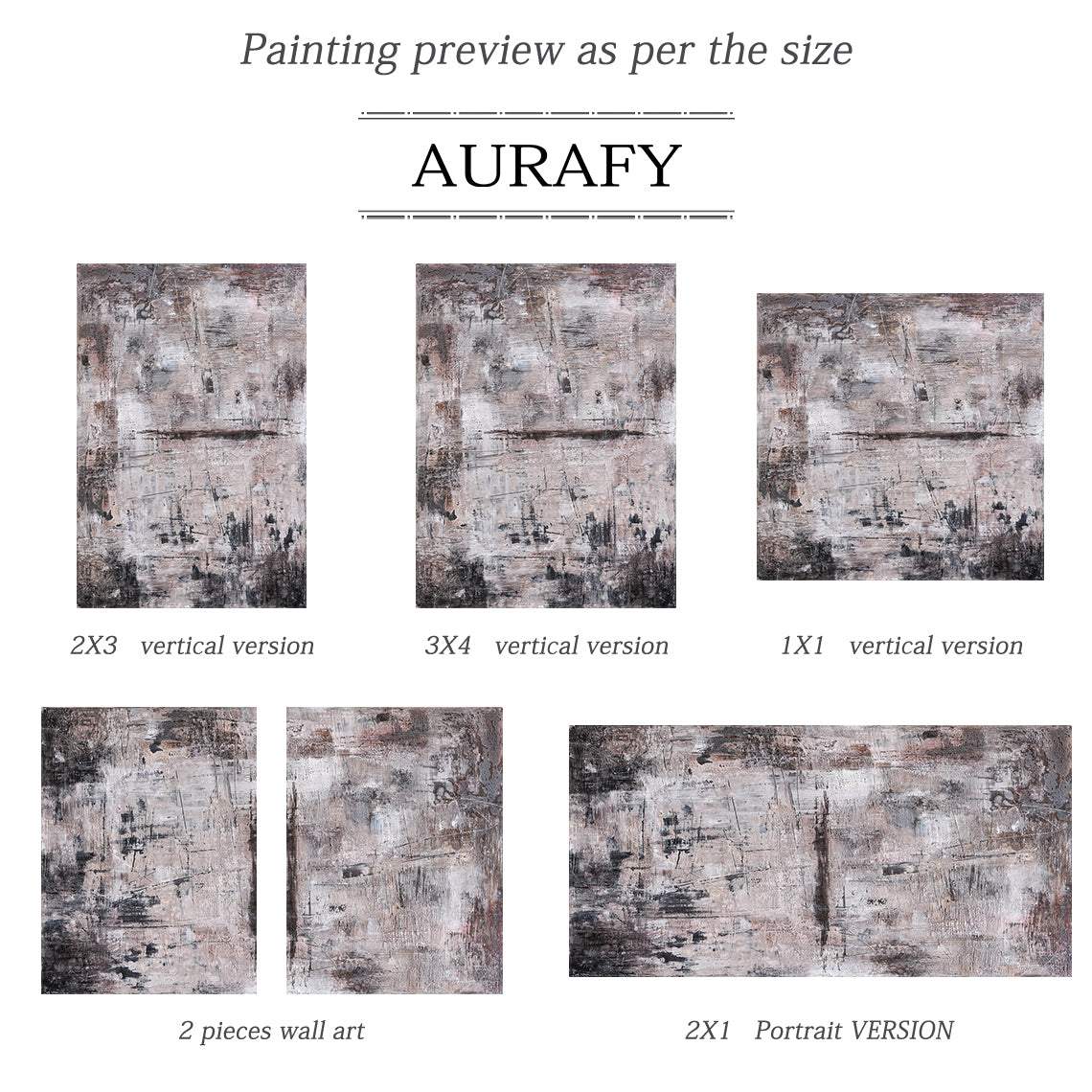 General Abstract Black Gray Wall Art for Living Room Decor AURA255
