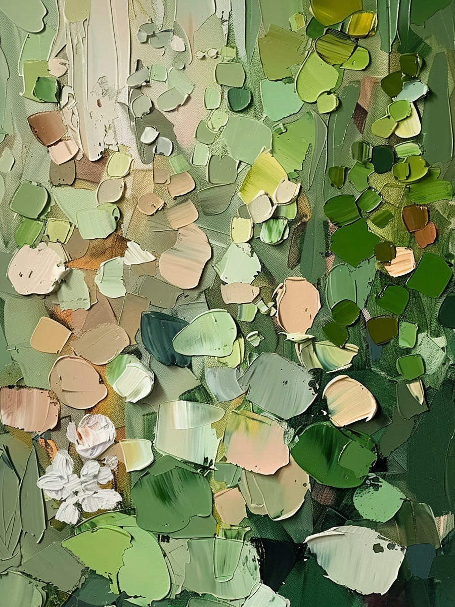 3D Textured Green Abstract Painting Modern Living Room Wall Art AURA163