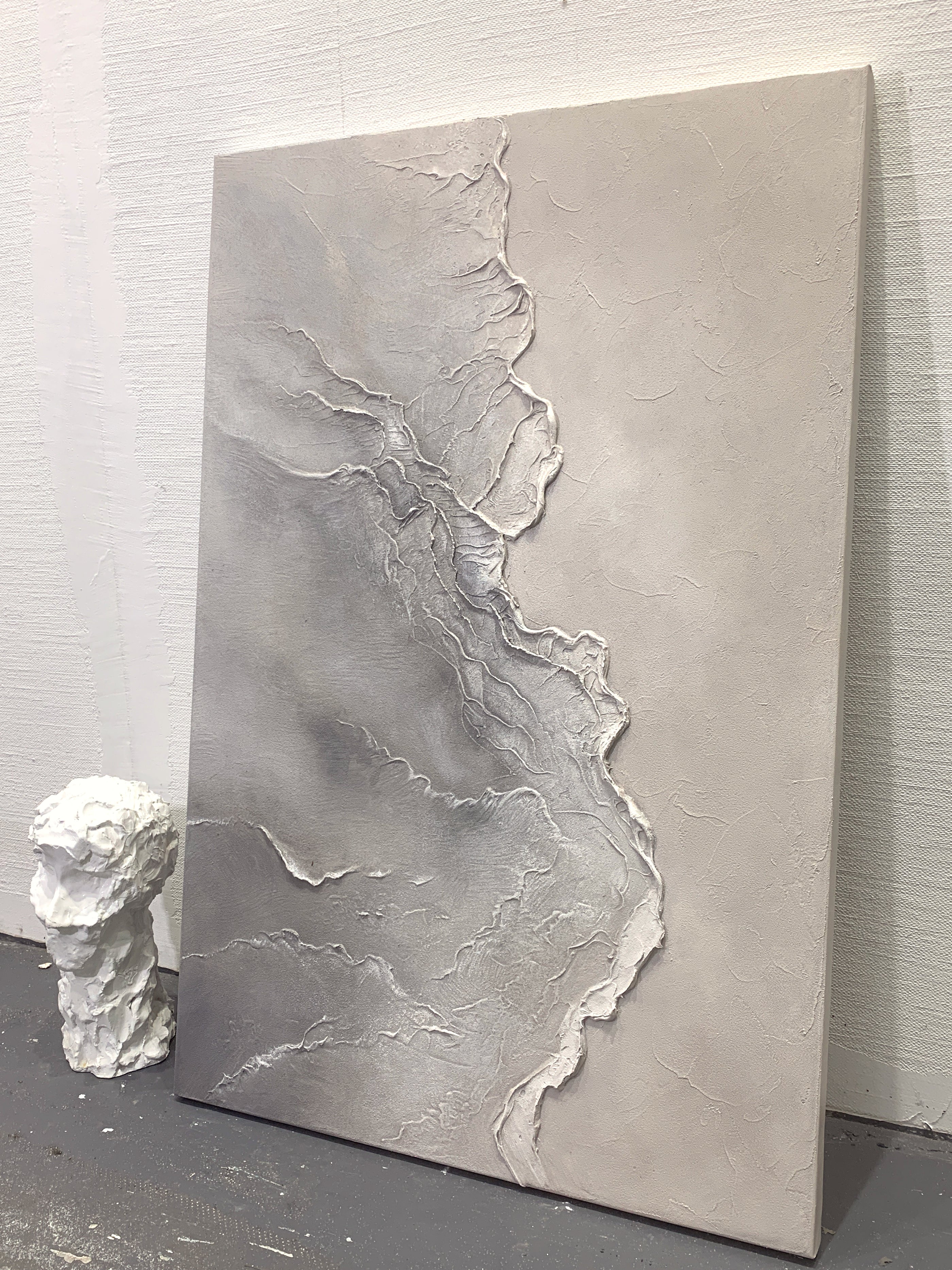 Quiet Tide-Gray Waves & Sky Minimalist Art-AURA117