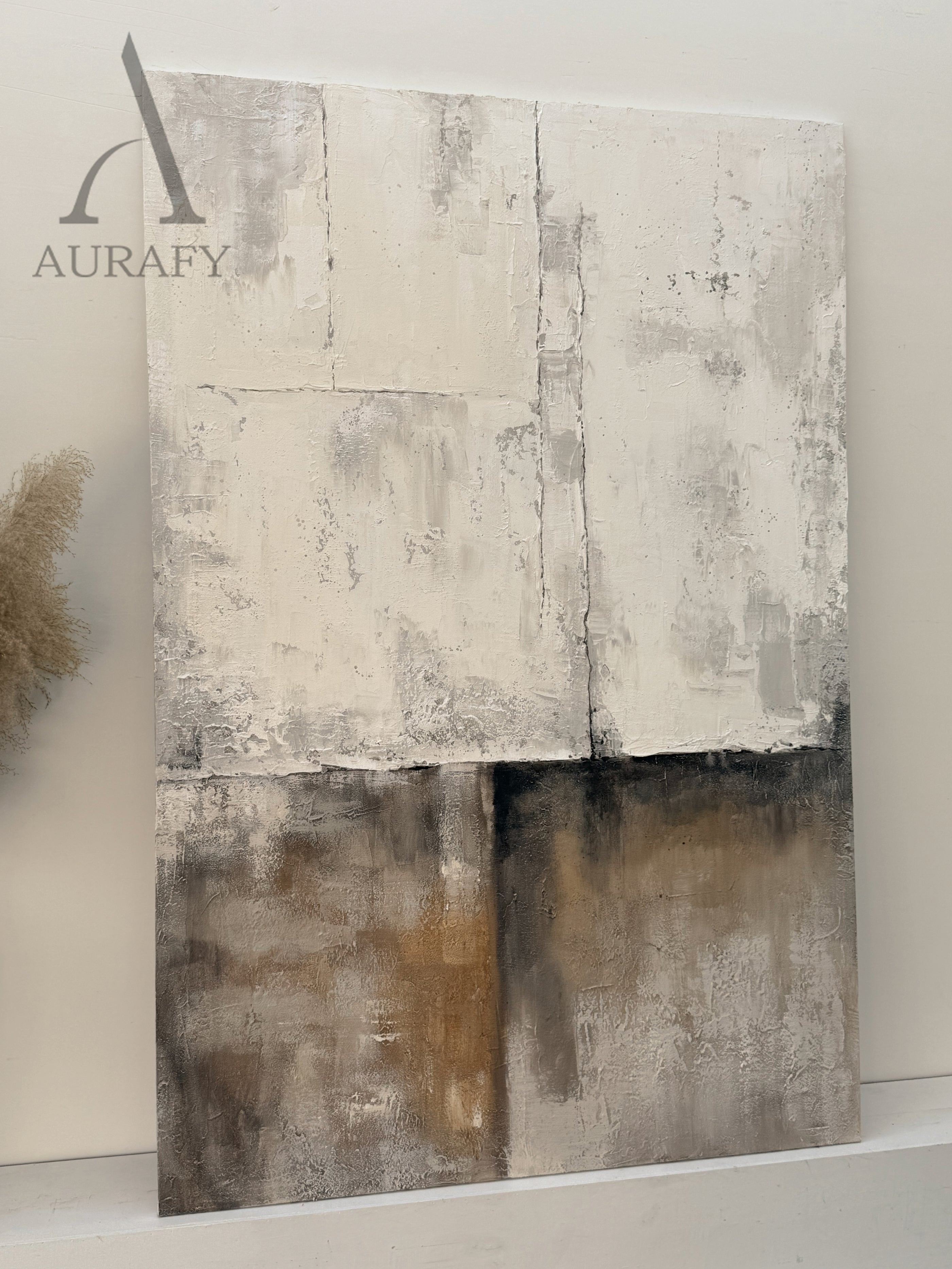 Beige General Abstract Wall Art for Modern Living Room Decor AURA287