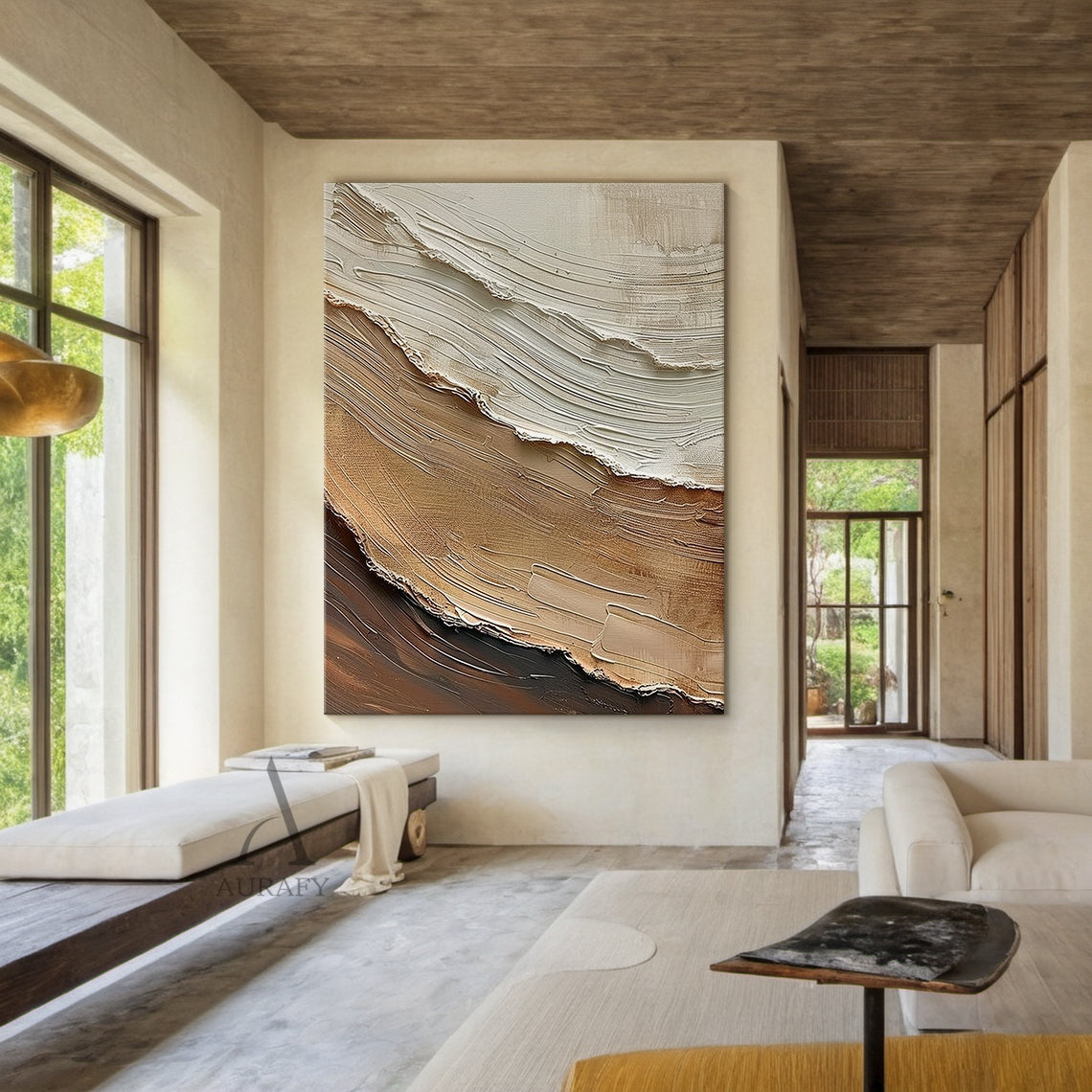 Abstract Coastal Shoreline Texture Wall Art - AURA683