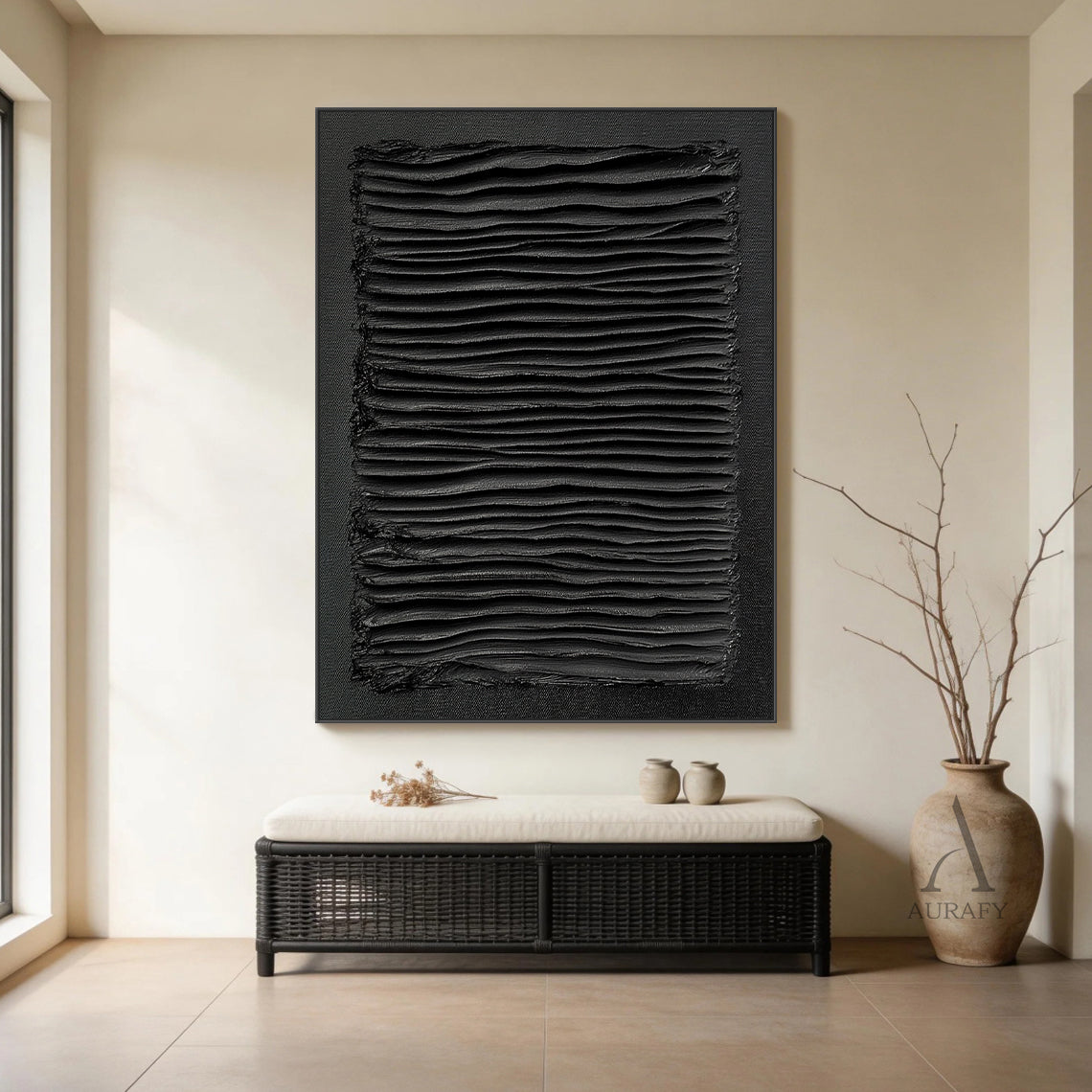 Modern General Abstract Black Wall Art for Home Office Decor AURA276