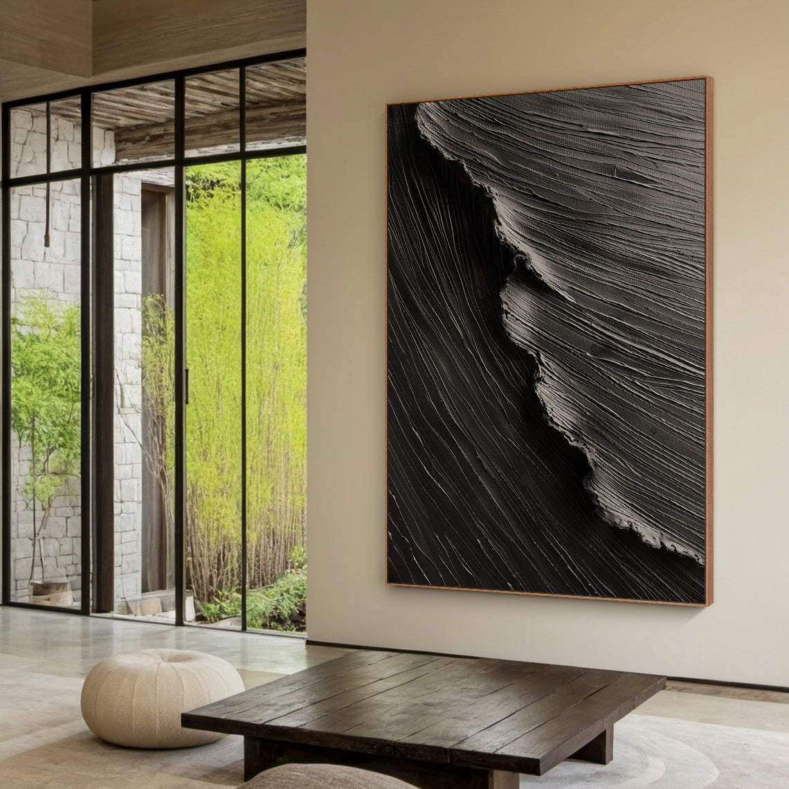 Midnight Tides-Black 3D Textured-AURA057