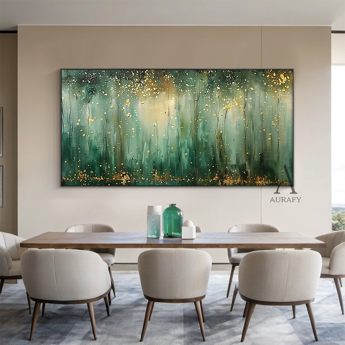 Stylish Green Landscape Home Decor Wall Art for Living Rooms AURA320