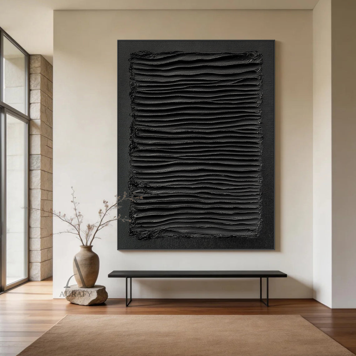 Modern General Abstract Black Wall Art for Home Office Decor AURA276
