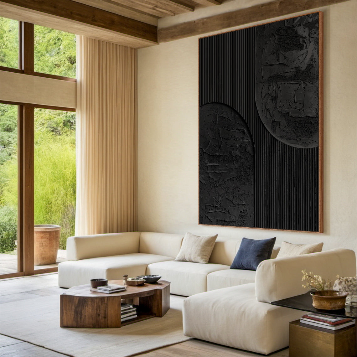 Linear Tension-Black Geometry Texture Field-AURA135