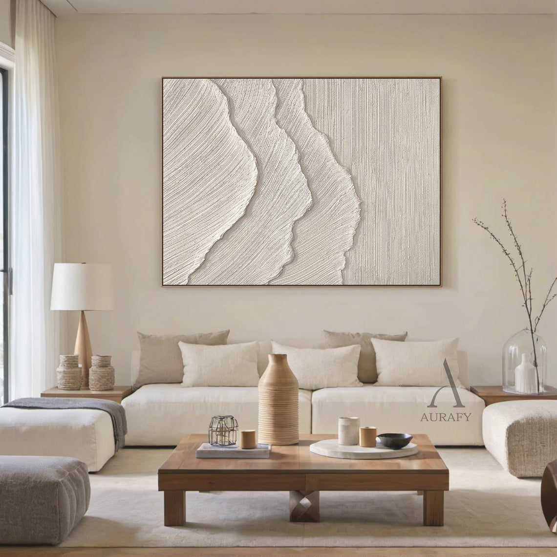 Beige Coastal Minimalist Home Decor Piece for Sea-Themed Interiors AURA307