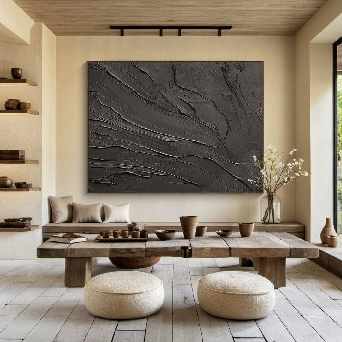 Obsidian Drift-Black 3D Textured-AURA064