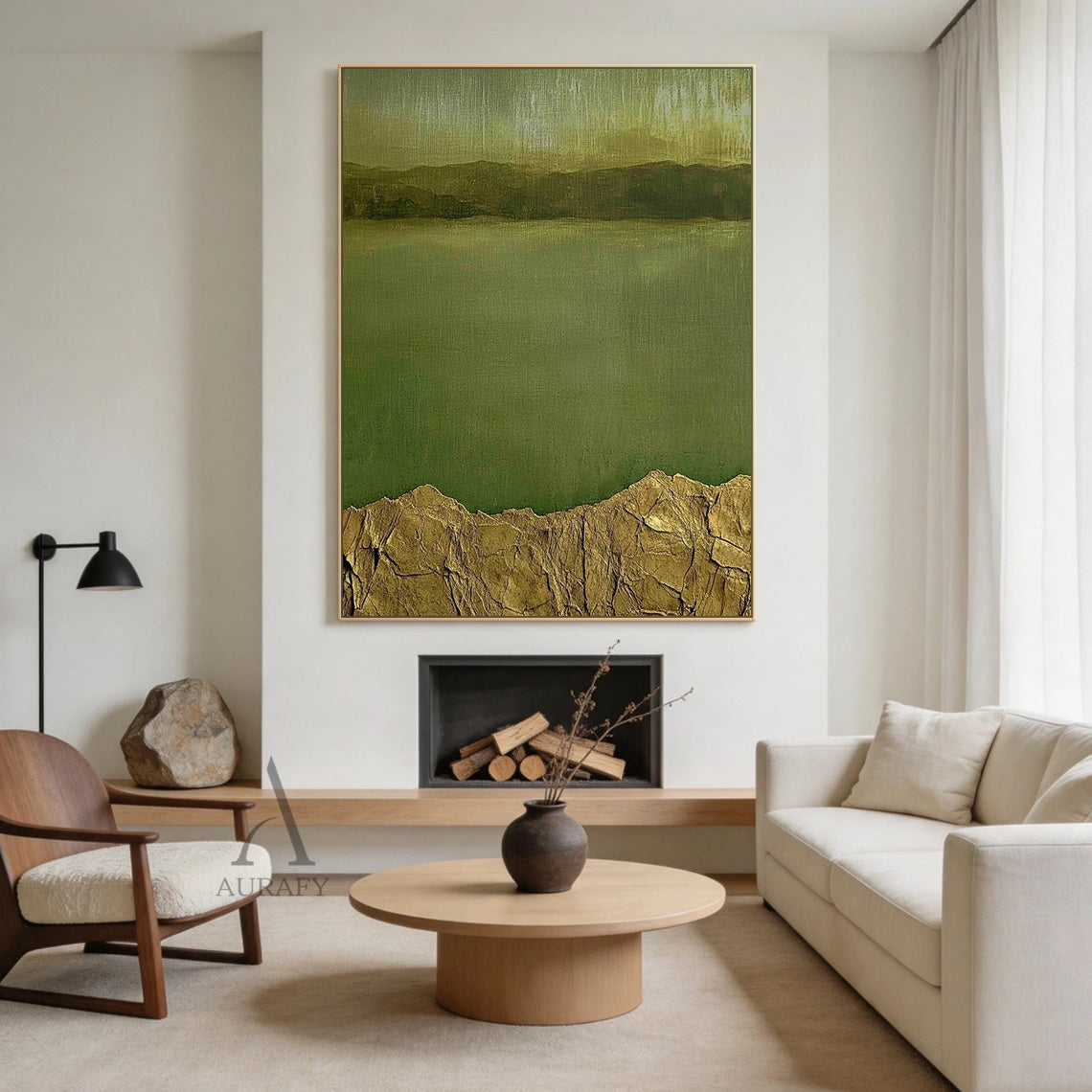 Modern Green Landscape Wall Art Nature Scene Home Decor AURA408