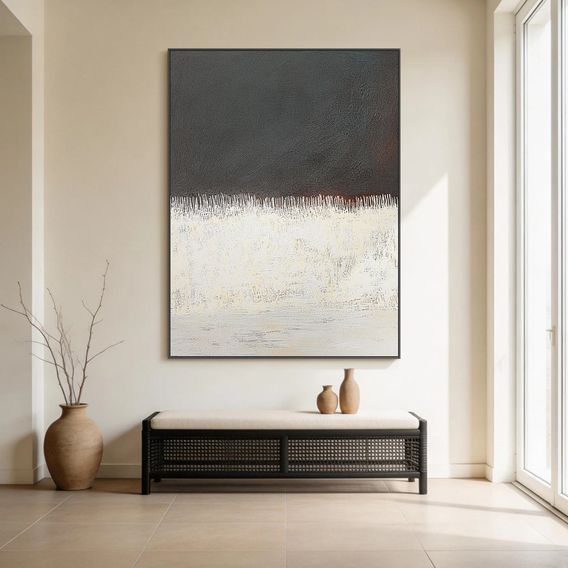 Wabi Sabi Style Black Beige Minimalist Home Decor Piece AURA264