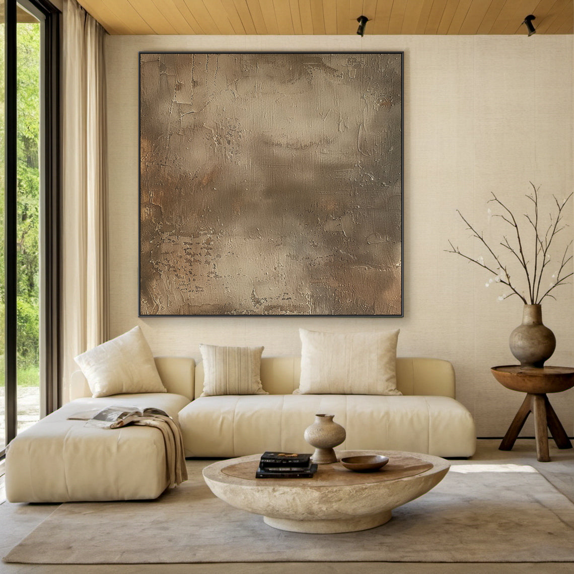 Earthen Veil-Brown Abstract Field-AURA104