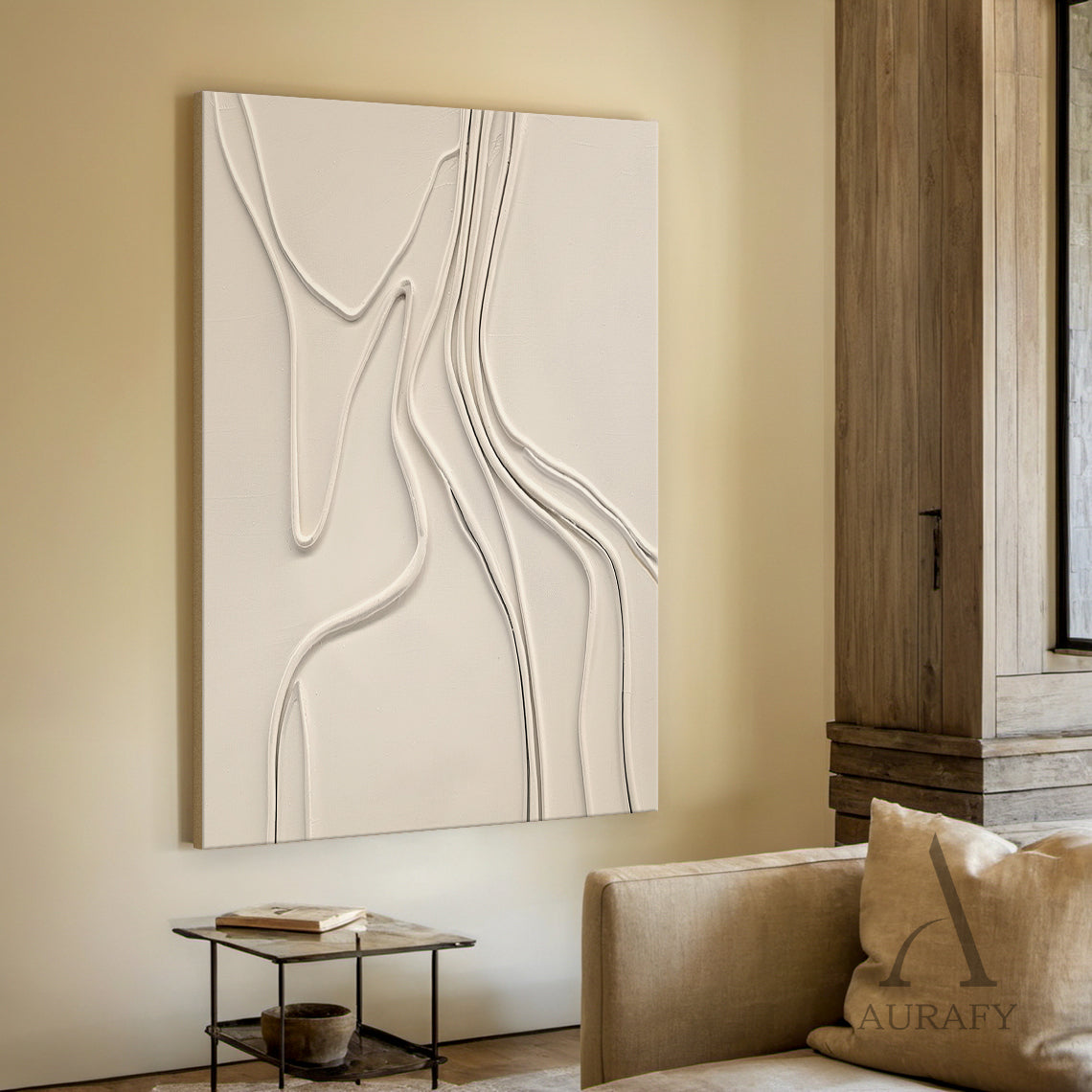 Minimalist Beige Wall Art for Living Room Bedroom Home Decor AURA284