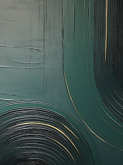 Quiet Current-Green Abstract Spatial Field-AURA101