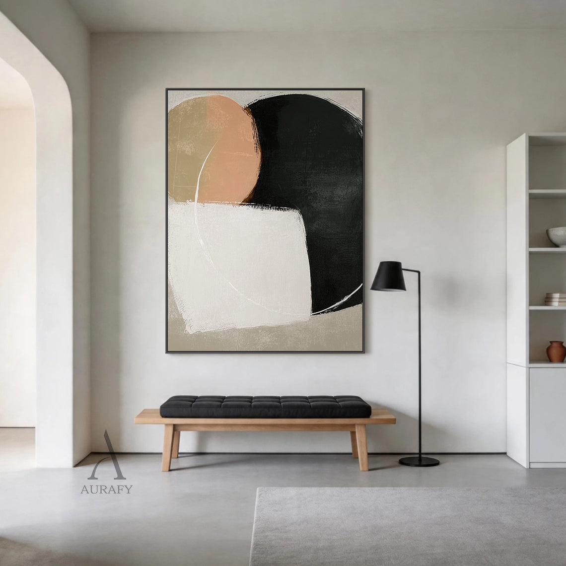 Minimalist Black Beige Wall Art for Stylish Home Spaces AURA400