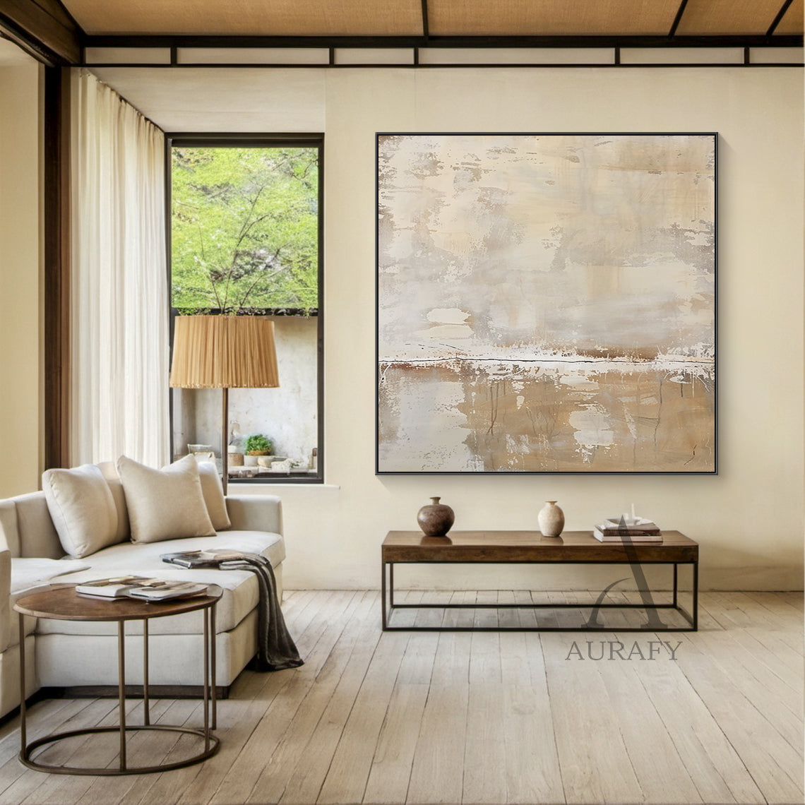 Beige General Abstract Wall Art for Modern Living Room Decor AURA290