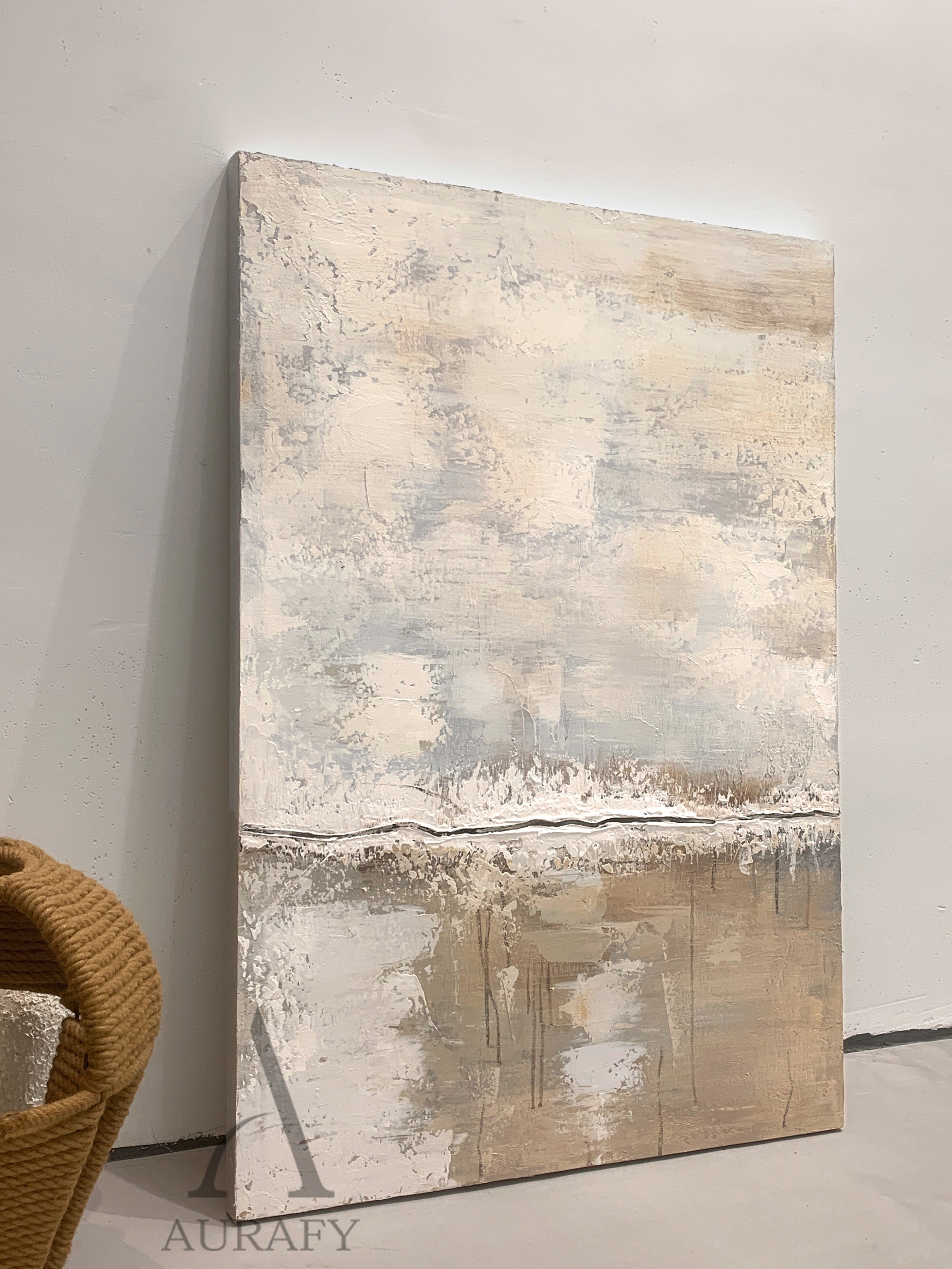 Beige General Abstract Wall Art for Modern Living Room Decor AURA290