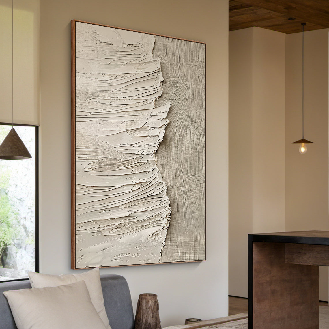 Quiet Tide-Beige Abstract Wall Art-Spatial Field-AURA085