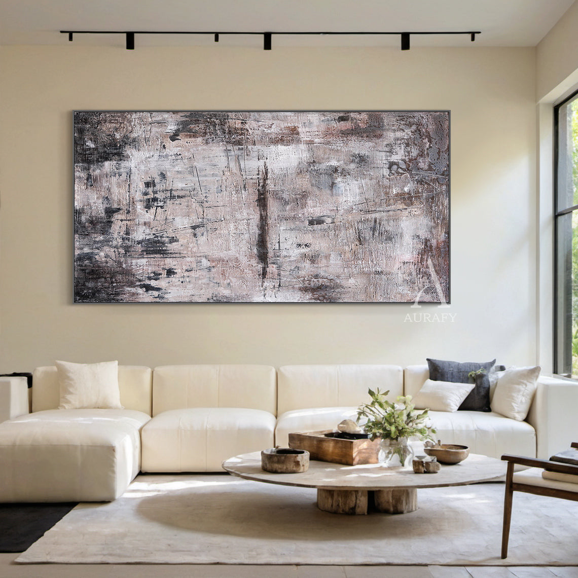 General Abstract Black Gray Wall Art for Living Room Decor AURA255