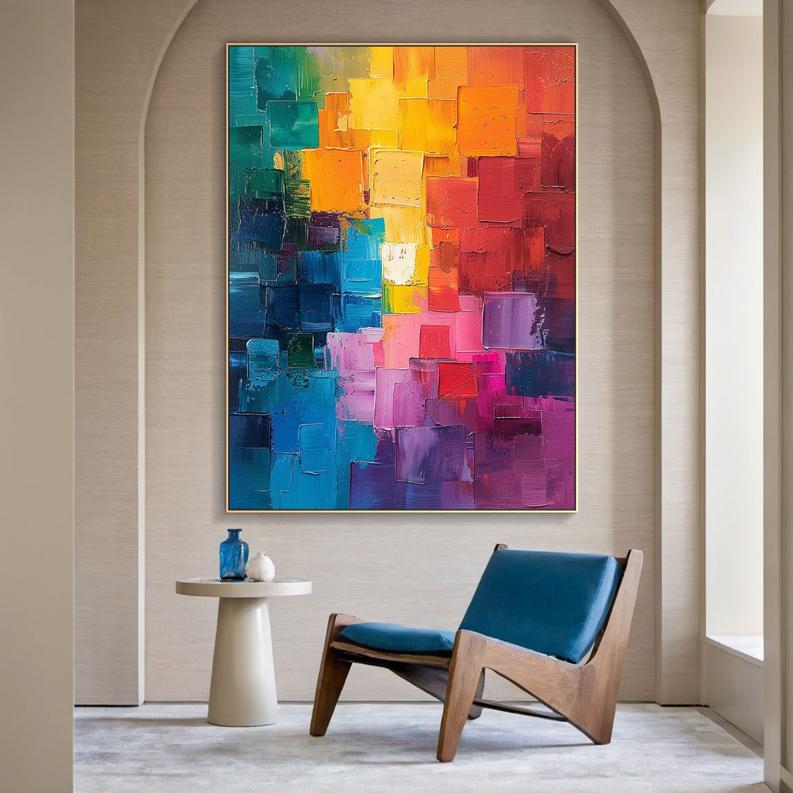 Chromatic Mosaic-Multicolor Abstract Field-AURA159