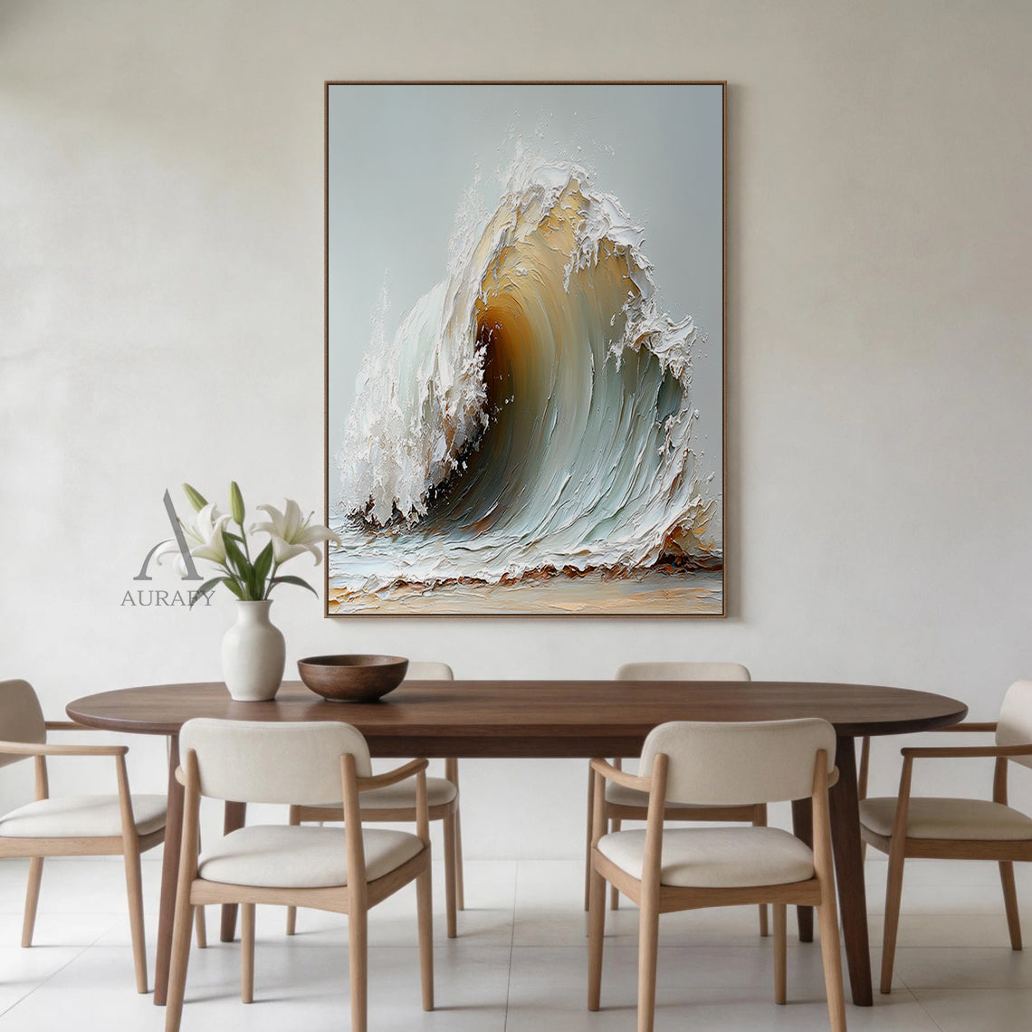 Beige 3D Textured Painting Modern Wall Art for Home Decor AURA401