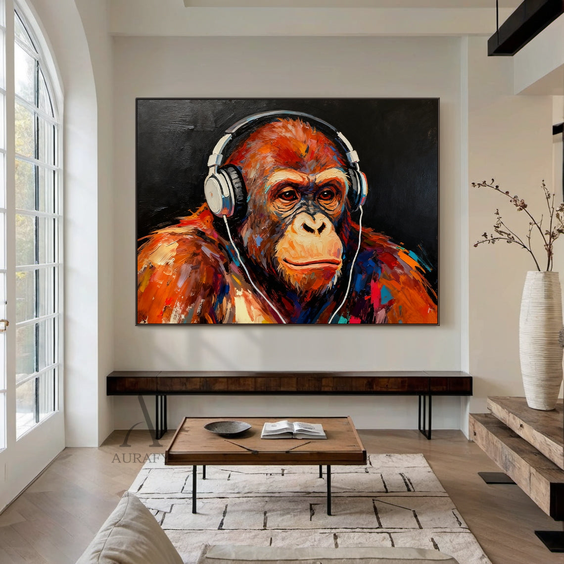 Ape with Headphones Wall Art - AURA660