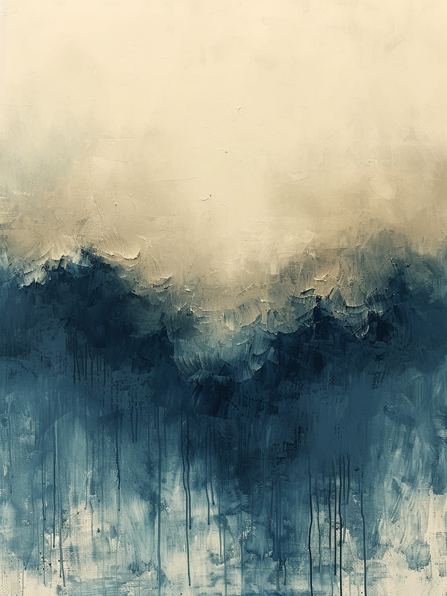 Soft Horizon-Blue & Beige Minimalist Abstract Field-AURA138