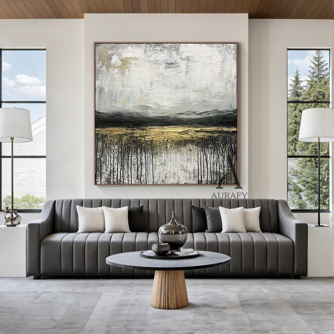 Stylish Minimalist Modern White Abstract Wall Art for Home Decor AURA253