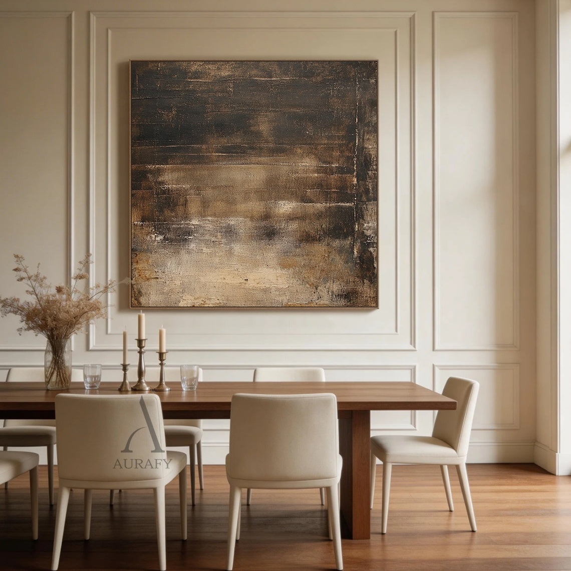 Unique Brown WABI SABI Decor Piece for Cozy Living Areas AURA404