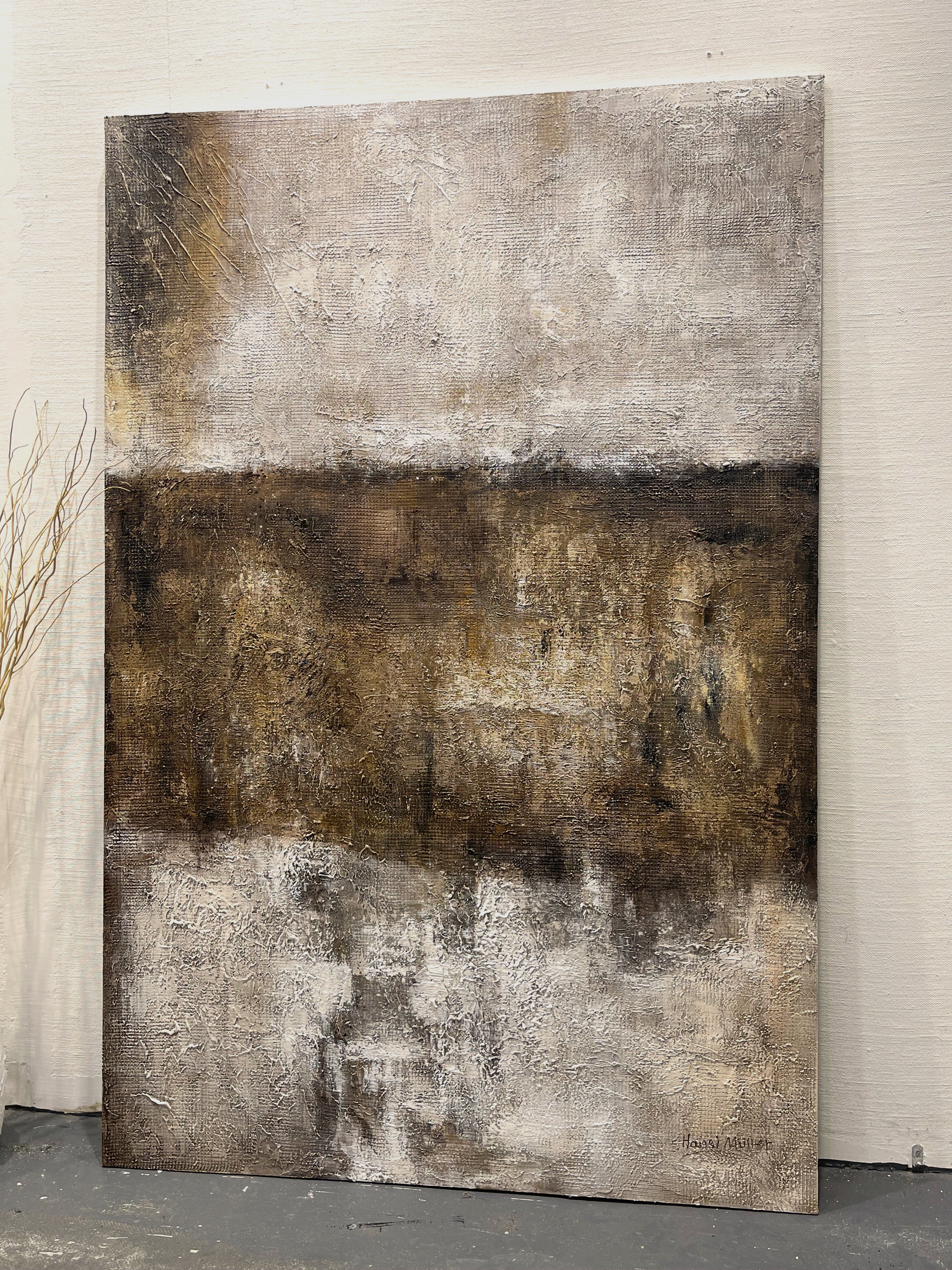 Earth Veil-Brown Wabi-Sabi Abstract Field-AURA150