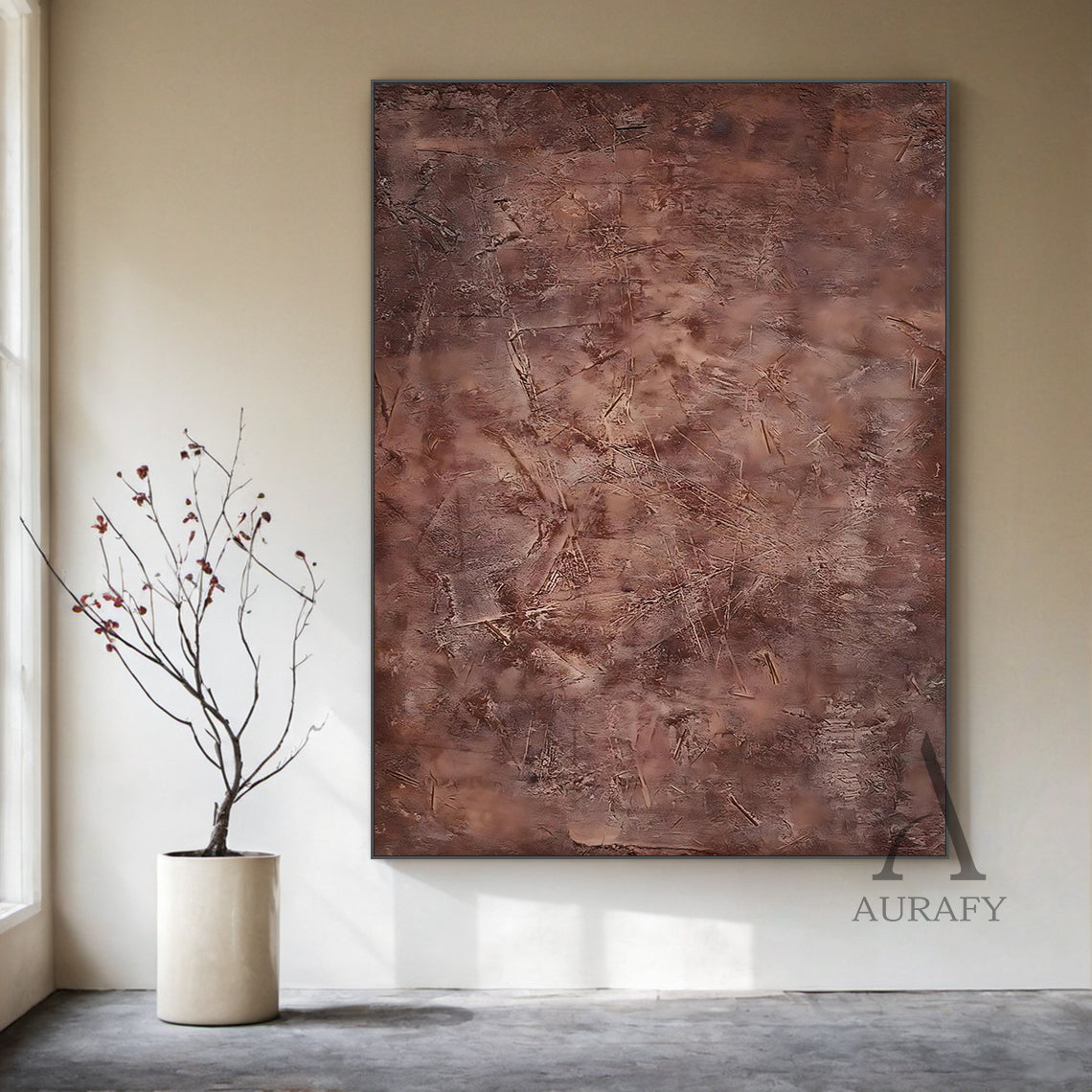 Red Abstract Wall Art Modern Living Room Minimalist Home Decor AURA240