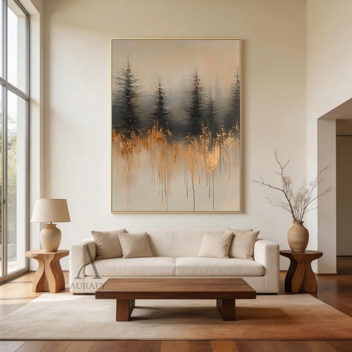 General Abstract Beige Wabi-Sabi Vintage Art with Cracked Distressed Plaster-like Tactile Texture AURA426
