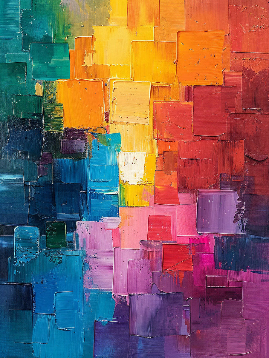 Chromatic Mosaic-Multicolor Abstract Field-AURA159