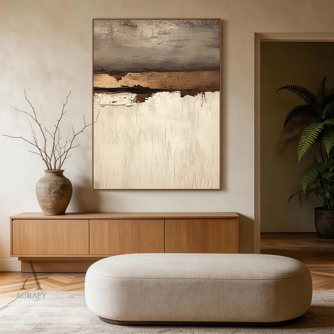 Wabi Sabi Brown Beige Ceramic Home Decor for Living Room AURA372
