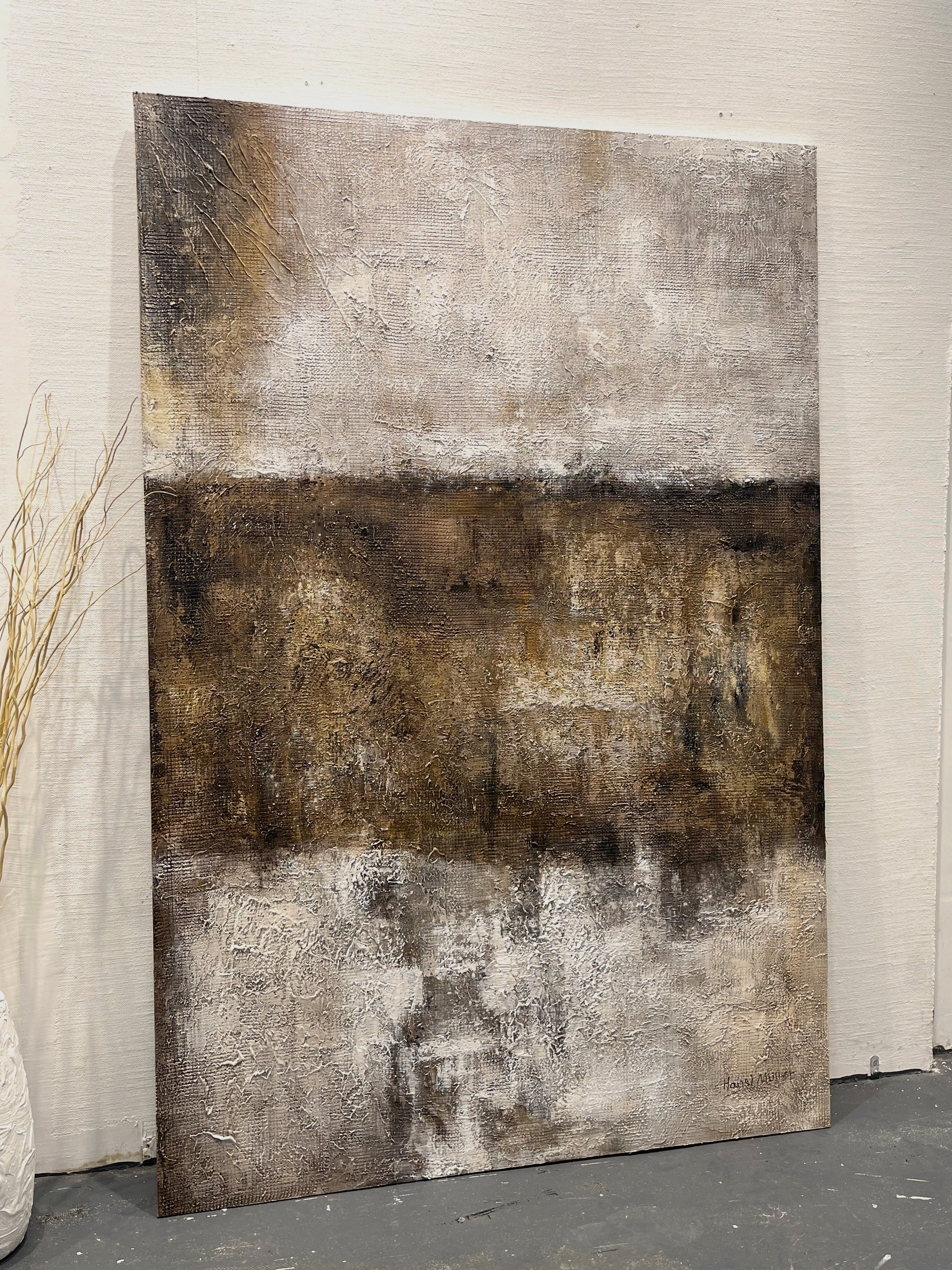 Earth Veil-Brown Wabi-Sabi Abstract Field-AURA150