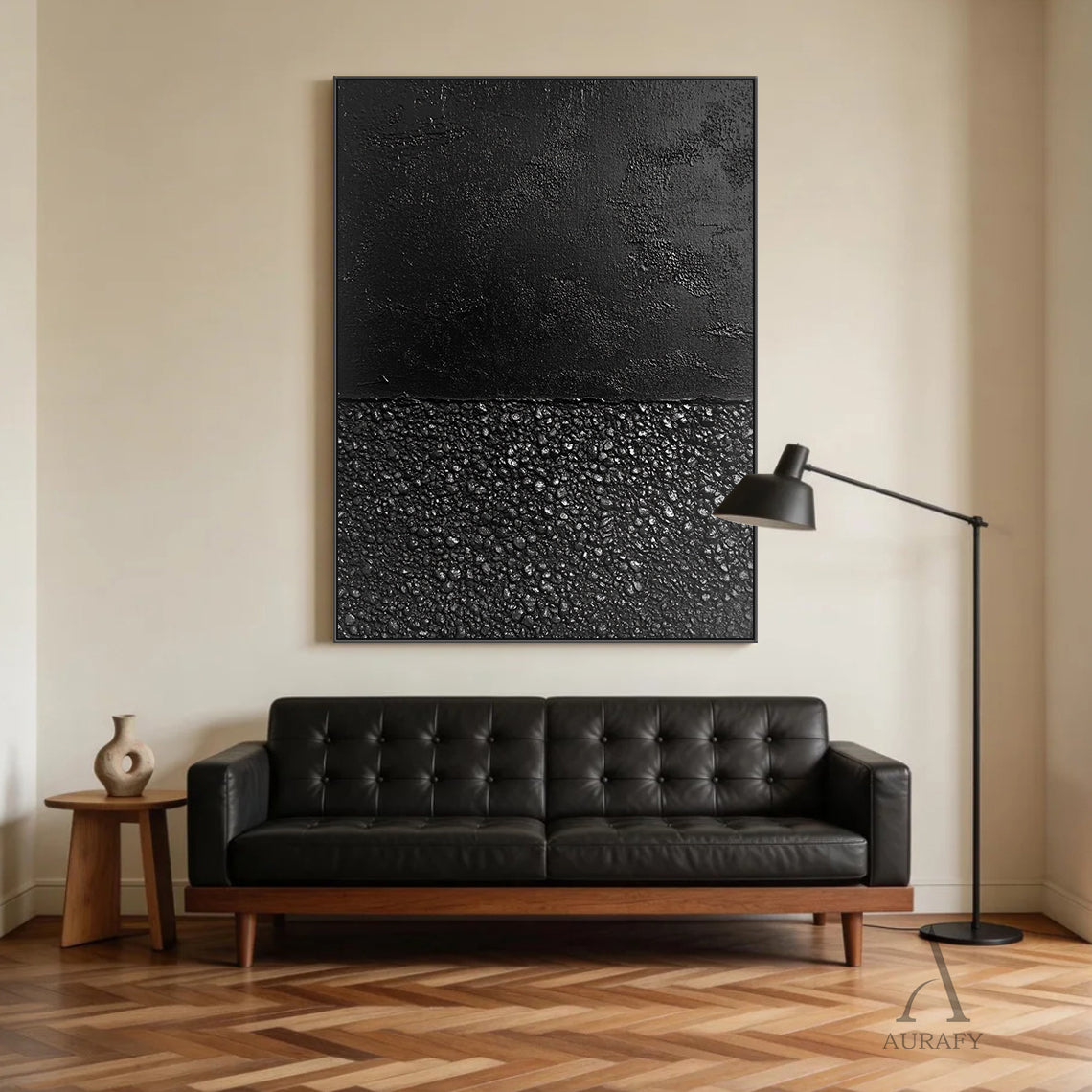Black General Abstract Wall Art for Modern Living Room Decor AURA388