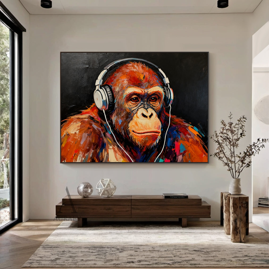 Ape with Headphones Wall Art - AURA660
