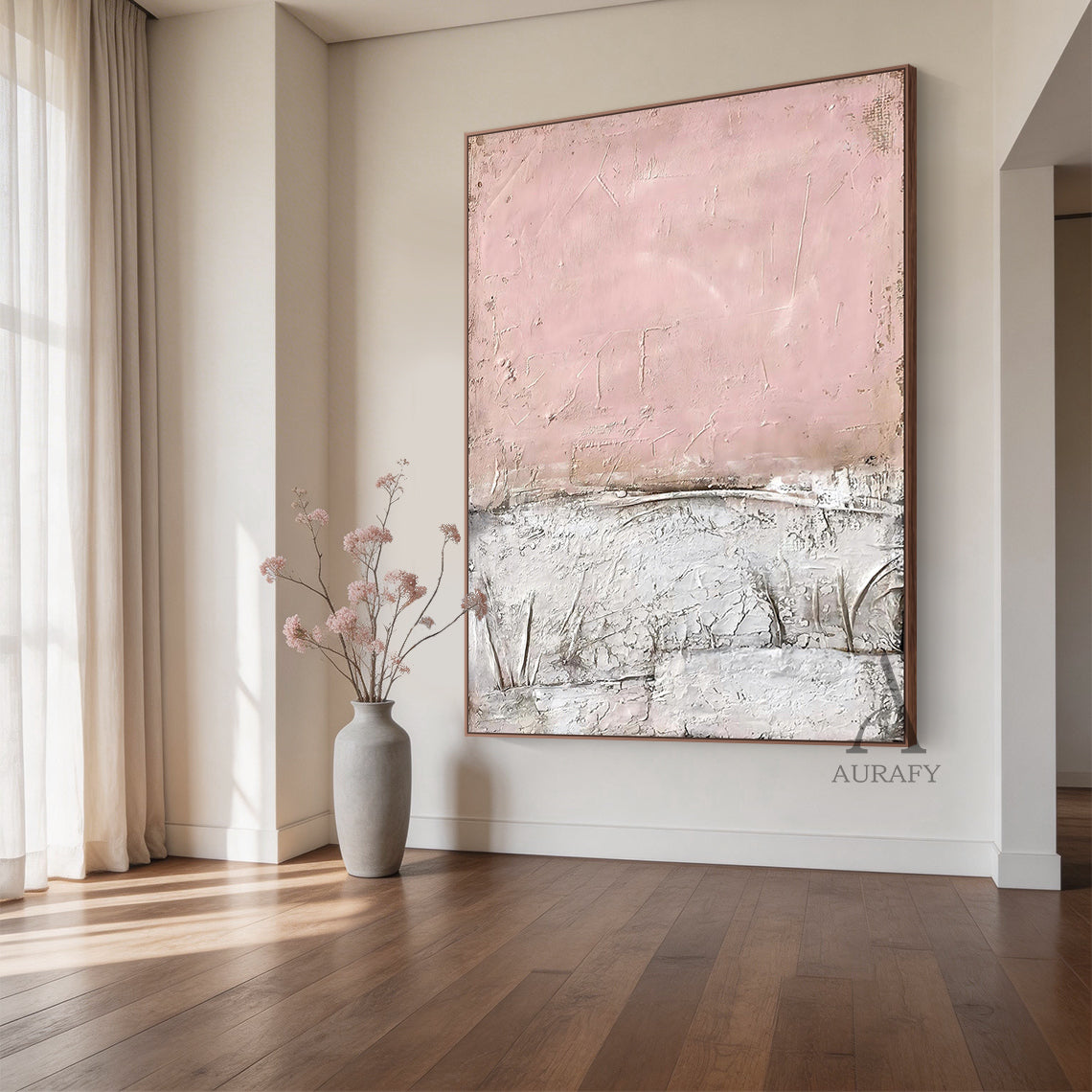 WABI SABI Pink Minimalist Home Decor for Cozy Living Rooms AURA245