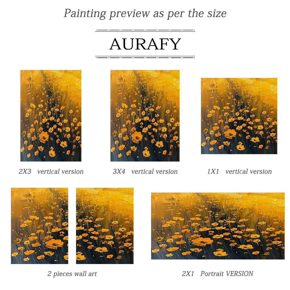 Golden Bloom-Yellow 3D / Texture Floral Art-AURA115