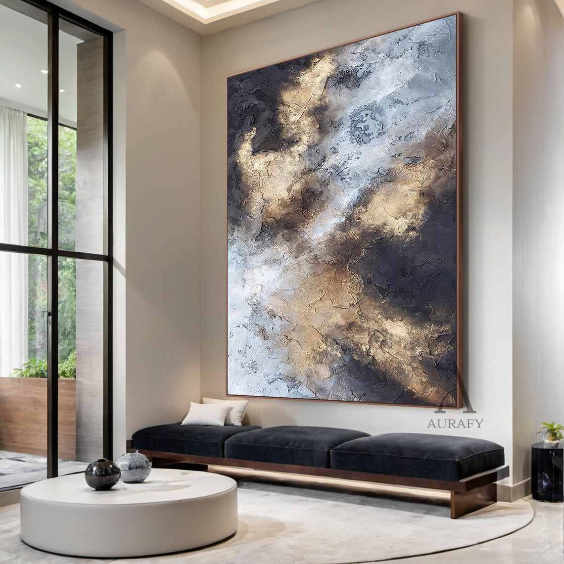 Modern Black General Abstract Wall Art for Living Room Decor AURA246