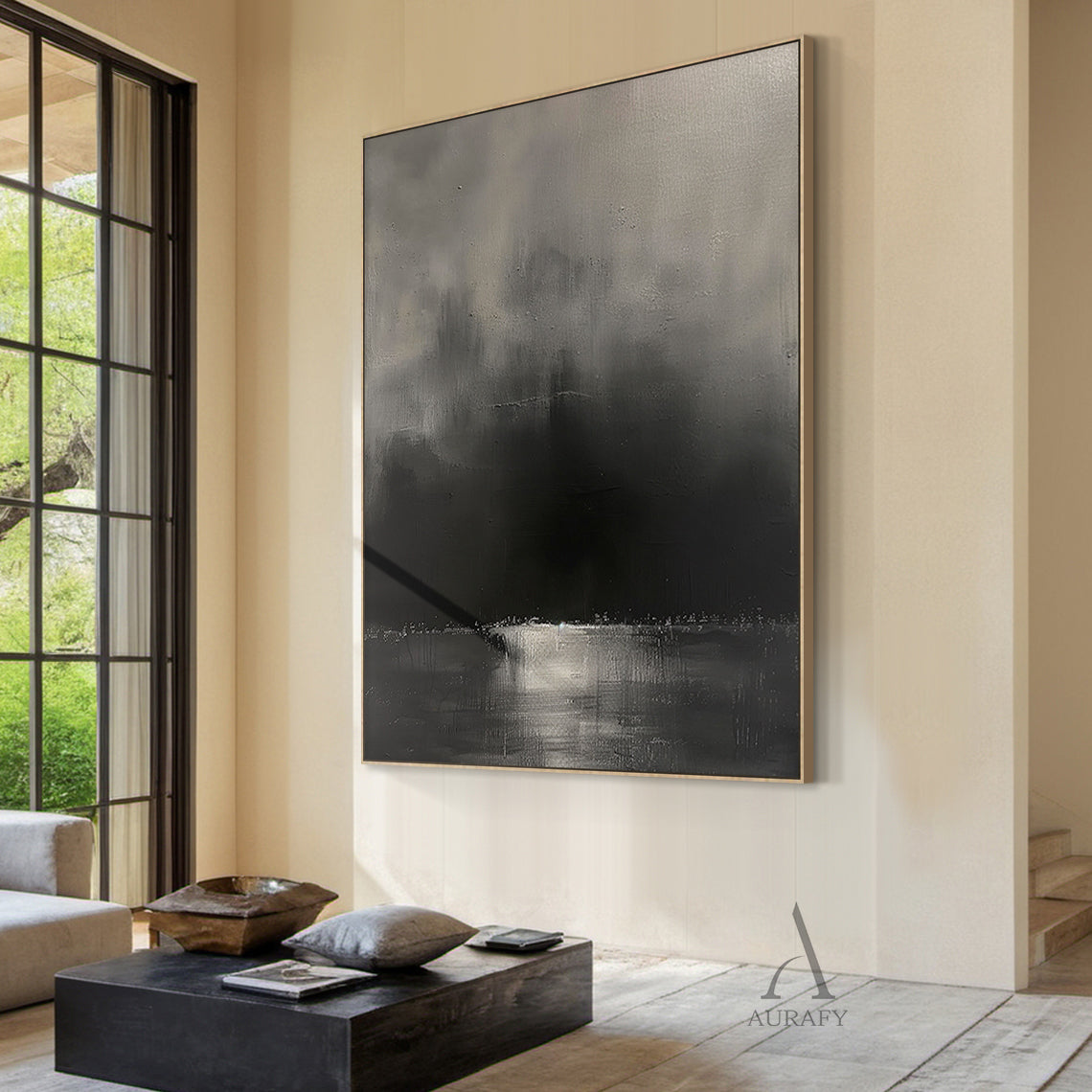 Black General Abstract Wall Art for Modern Living Room Decor AURA297