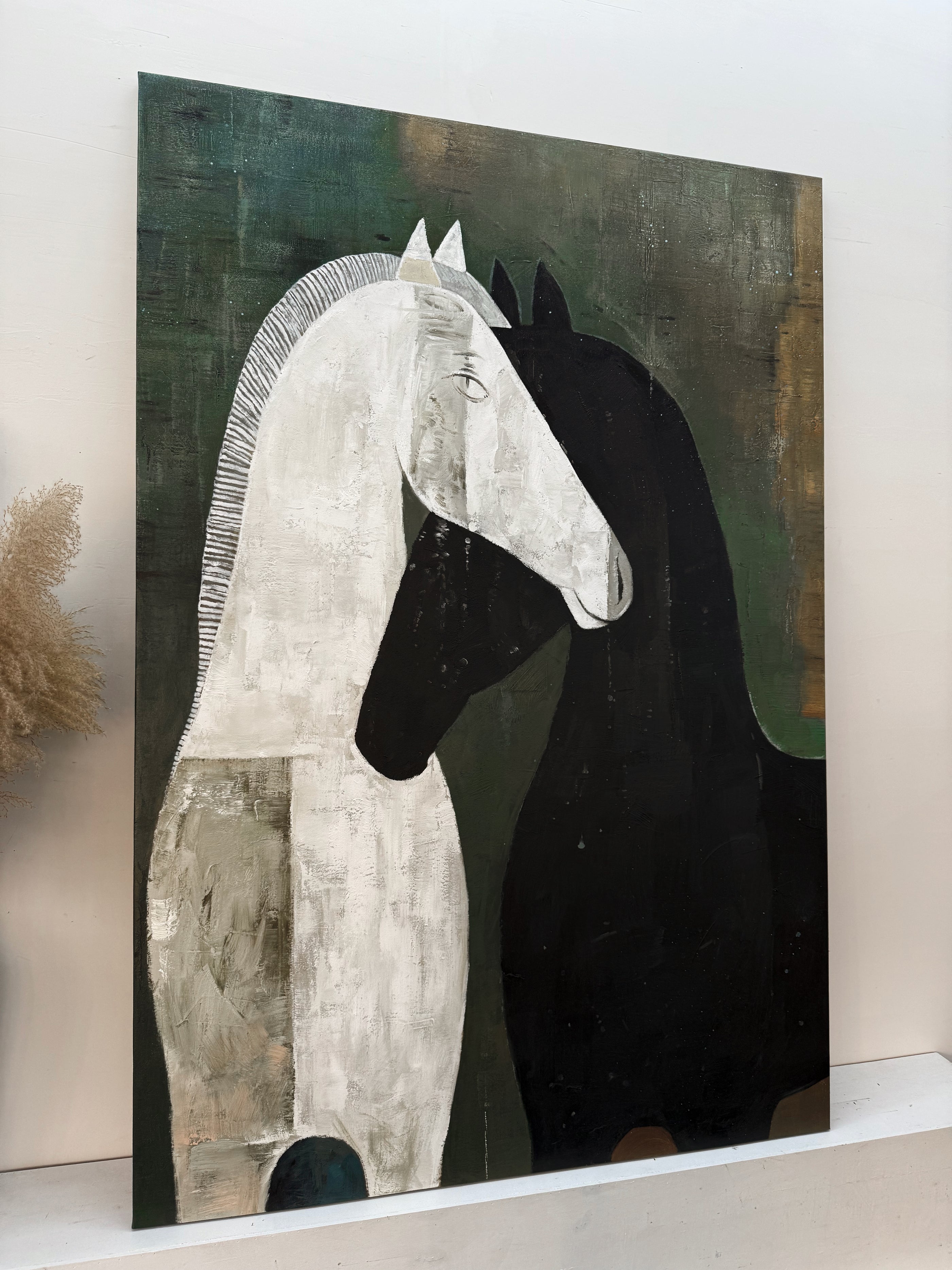 Cute Green Animal Wall Art for Modern Living Room Decor AURA335