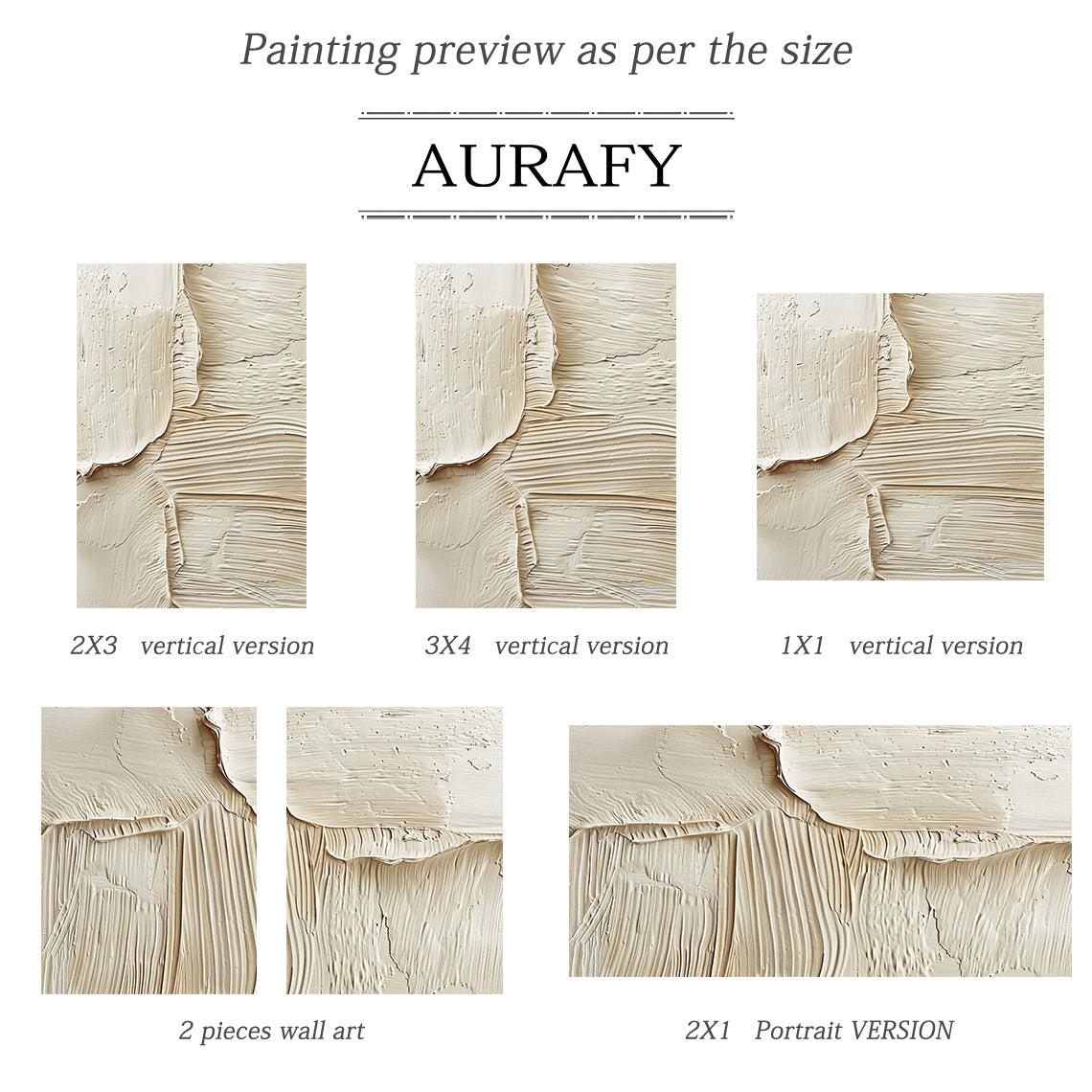 Soft Rift-Beige 3D Textured Art-AURA069