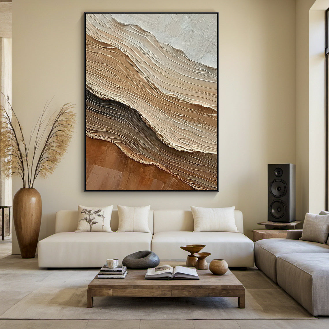 Drifted Ridge-Brown Wave Texture Field-AURA156