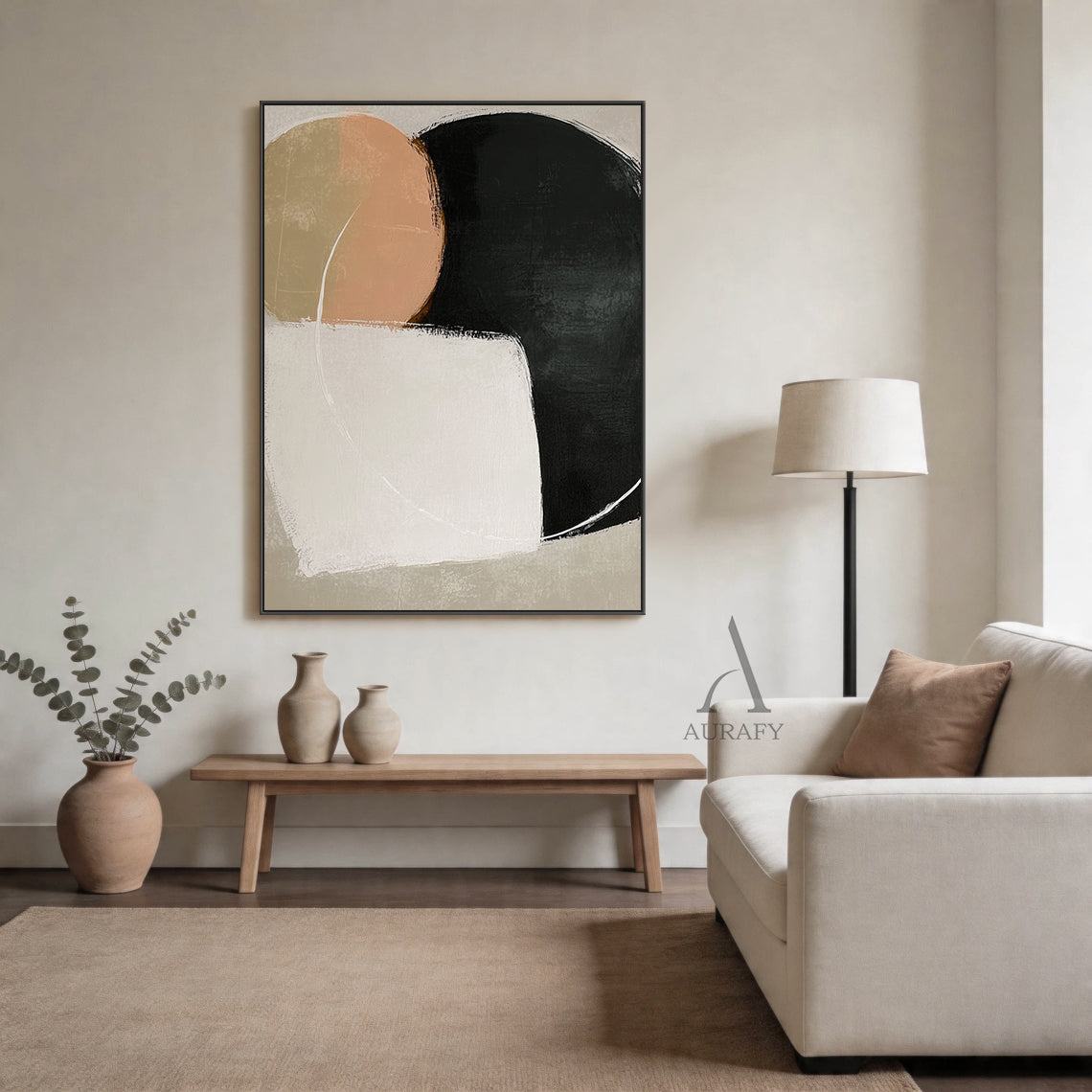 Minimalist Black Beige Wall Art for Stylish Home Spaces AURA400
