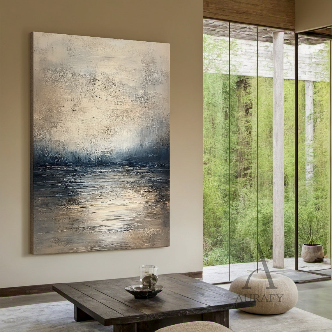 Beige Black General Abstract Wall Art for Modern Home Decor AURA300