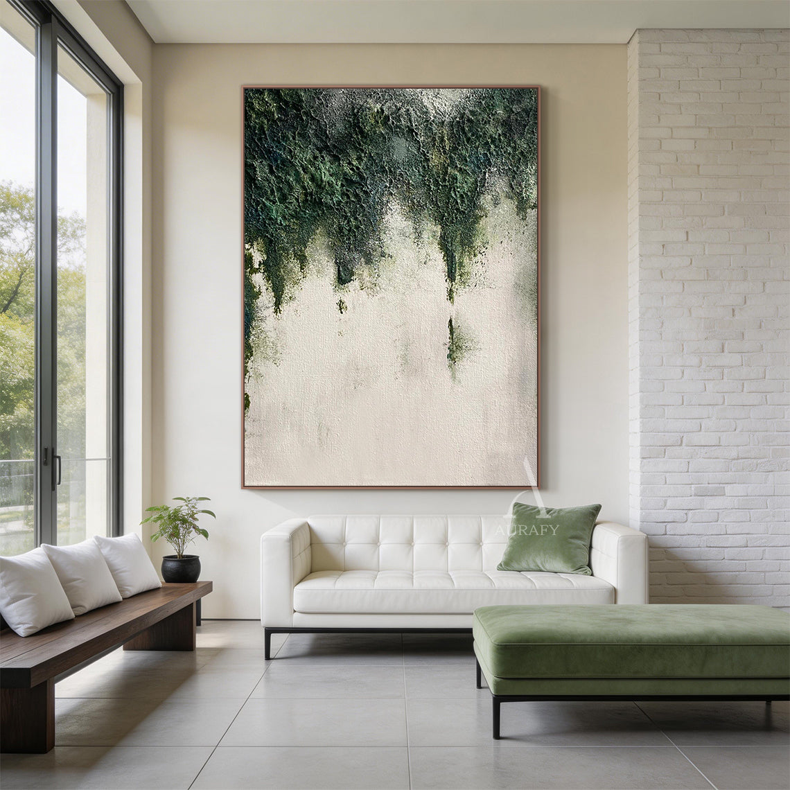 Unique White Abstract Wall Art Minimalist Modern Home Decor AURA261