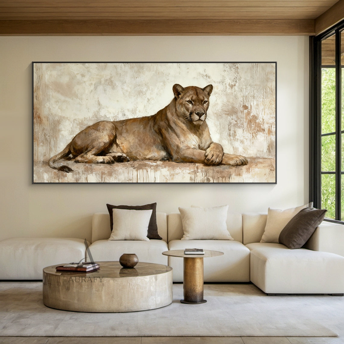 Reclining Lioness Wall Art - AURA663