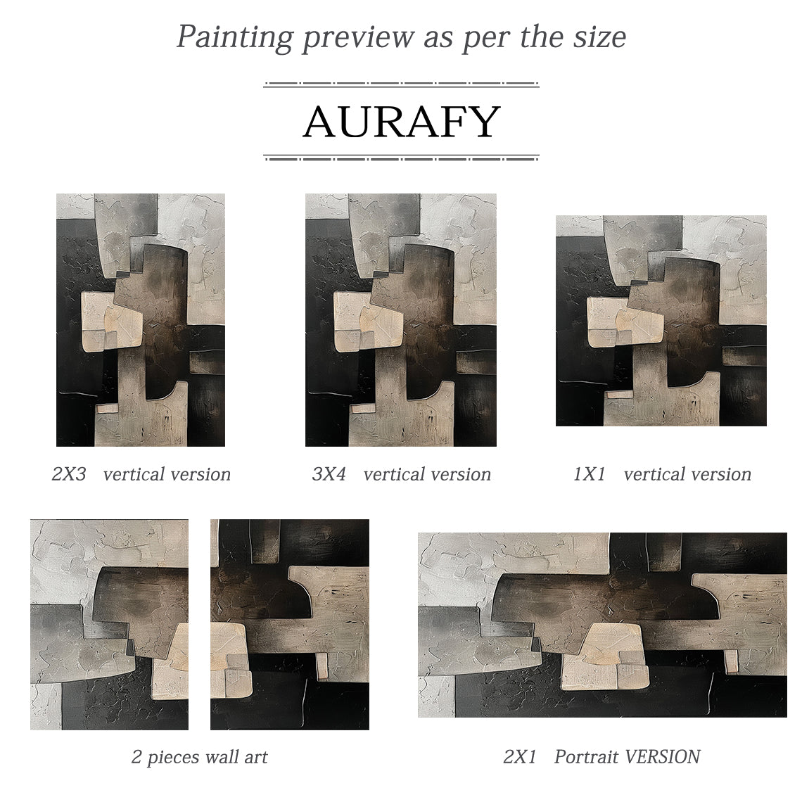 Silent Geometry-Black & Beige Spatial Field-AURA106